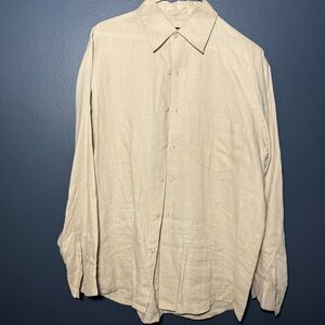 Men's Cream Casual Button Down Shirt